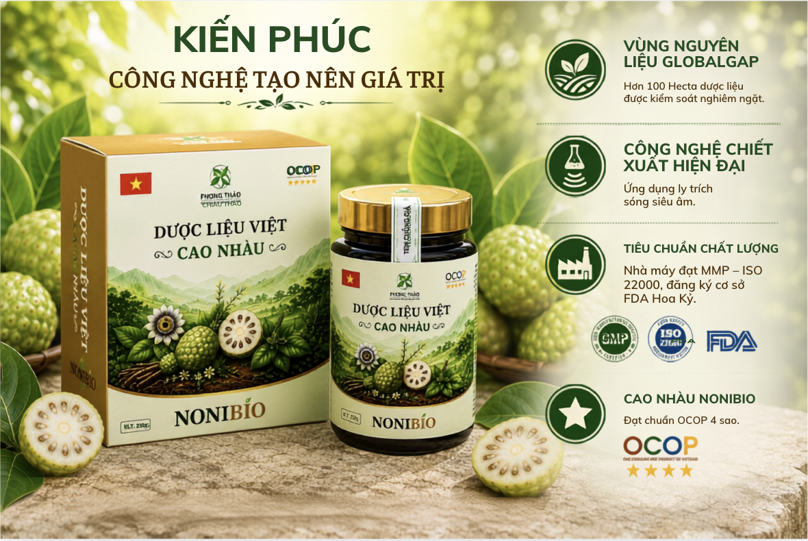 Công Nghệ Ly Trích Sóng Siêu Âm Đột Phá: Bí Quyết Bảo Toàn Hoạt Tính Kháng Viêm Trong Cao Nhàu Noni Bio Từ Kiến Phúc