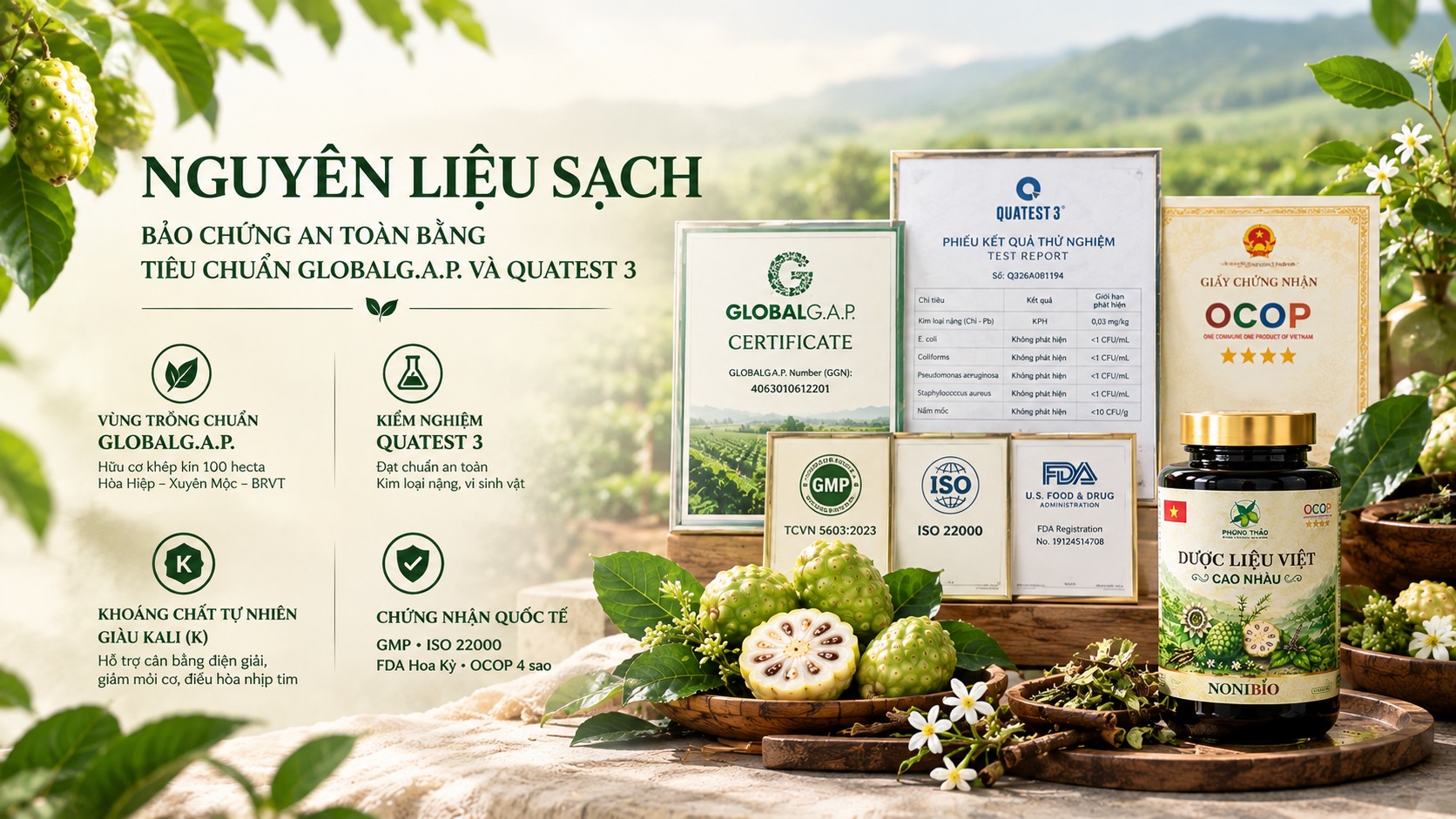 Ổn Định Huyết Áp Nhờ Hoạt Chất Scopoletin Trong Trái Nhàu Noni Bio: Giải Pháp Tim Mạch Tự Nhiên Từ Thảo Dược Việt